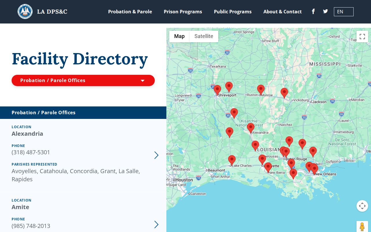Kilbourne record check and Tallulah probation and parole office directory