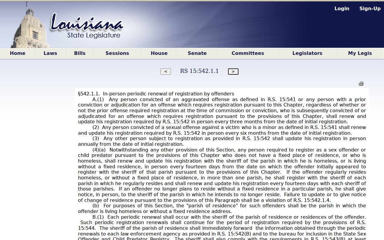 Kilbourne records and Louisiana registry renewal statute