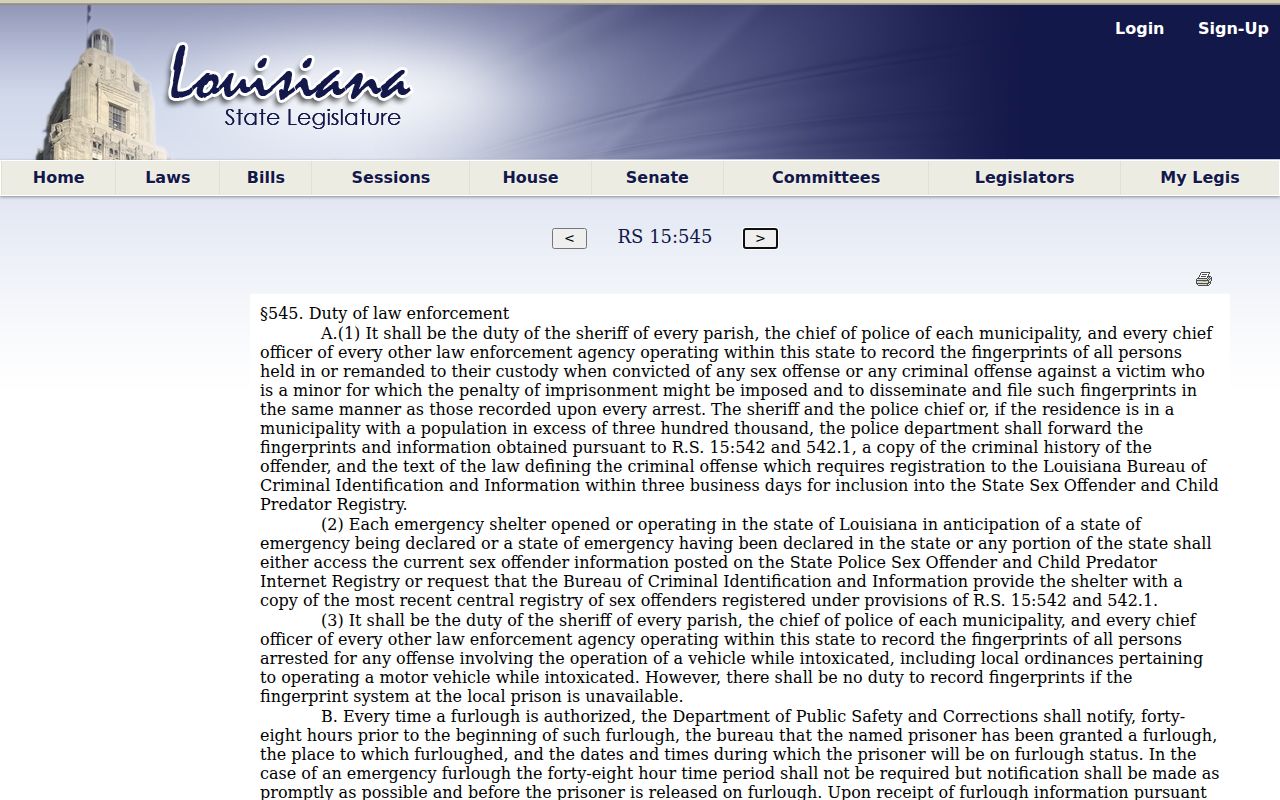 Kilbourne record search and Louisiana registry transmission law