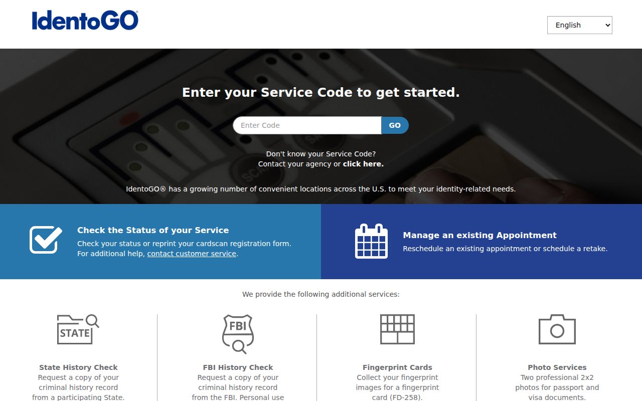 Oak Grove fingerprint enrollment search through IdentoGO